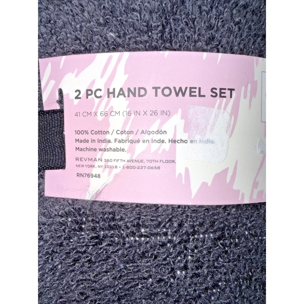 NEW Betsey Johnson 2 Pc Hand Towel Set Black Leopard 100% Cotton Qty Discount